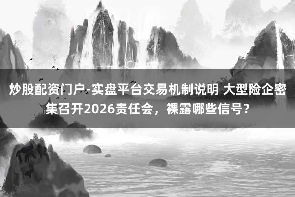 炒股配资门户-实盘平台交易机制说明 大型险企密集召开2026责任会，裸露哪些信号？